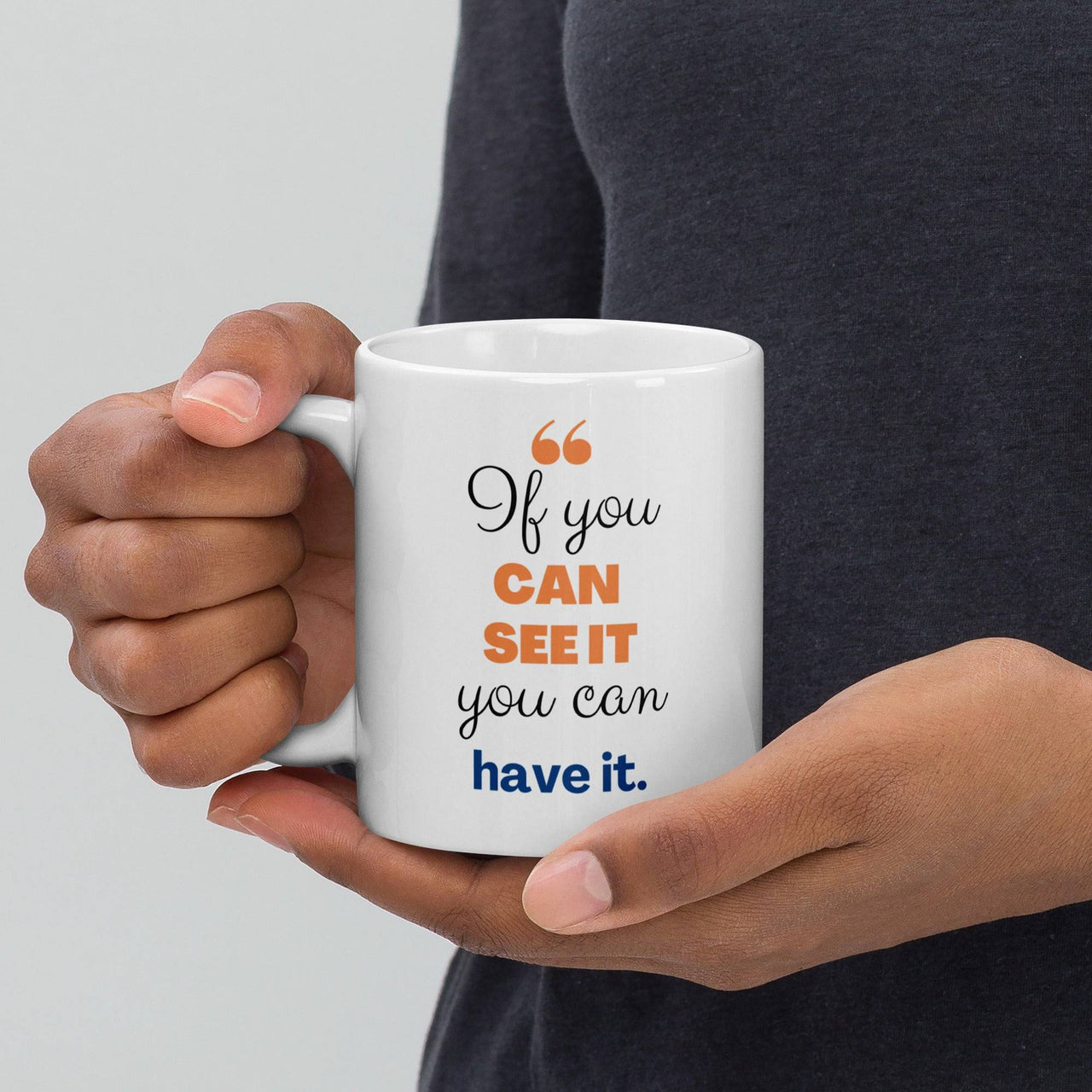 Unique Bold Inspirational White Glossy Mug – Empower Your Daily Sip - Wear Your Heart