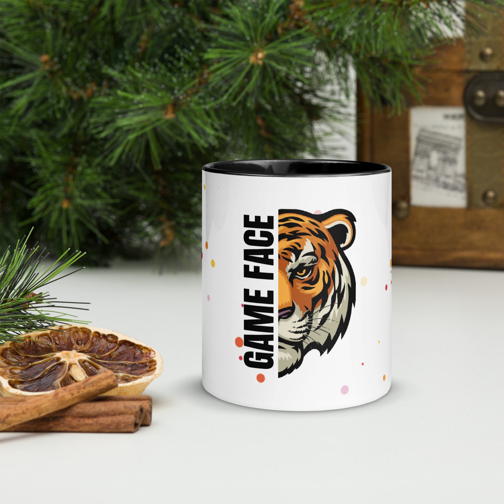 Game Face Mug - Side view showcasing vibrant colored interior