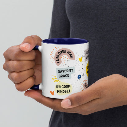 Faith-Filled Mug - Front view with love, grace, and inspirational messages