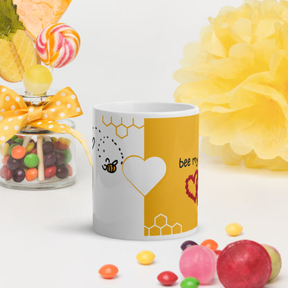 Couples' Bee My Honey Mug - Glossy ceramic mug perfect for sharing love and sweet moments