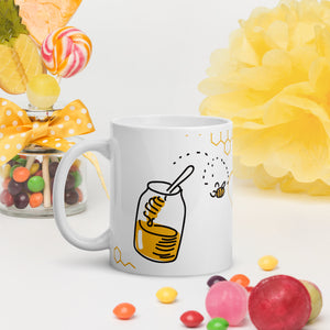 Couples' Bee My Honey Mug - Glossy ceramic mug perfect for sharing love and sweet moments