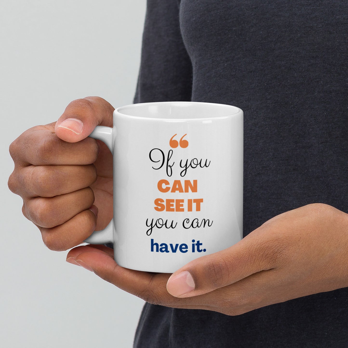 Unique Bold Inspirational White Glossy Mug - motivational view 