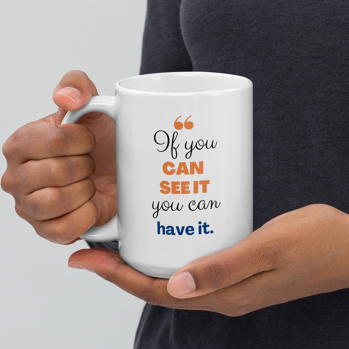 Unique Bold Inspirational White Glossy Mug - motivational view