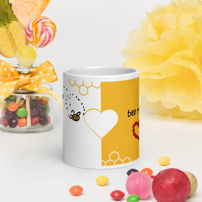 Couples' Bee My Honey Mug - Glossy ceramic mug perfect for sharing love and sweet moments