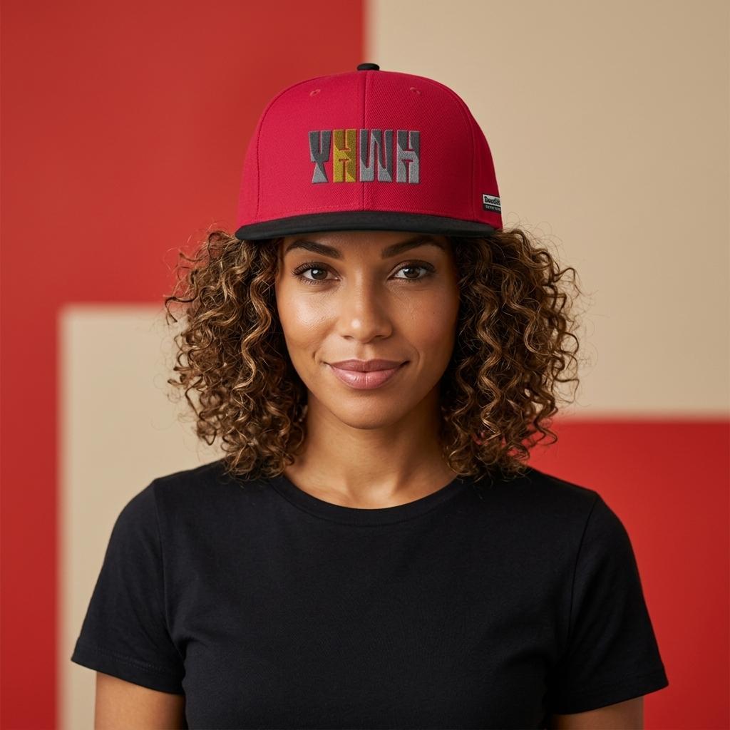 YHWH Embroidered Snapback Cap | Christian Hat | Wear Your Heart - Wear Your Heart